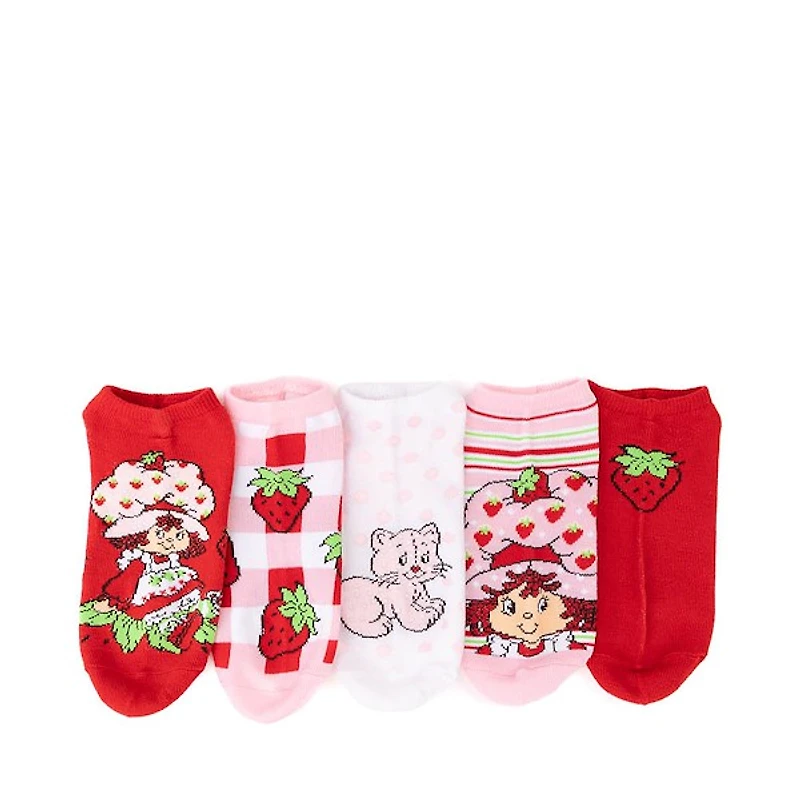 Womens Strawberry Shortcake No Show Socks 5 Pack - Multicolor