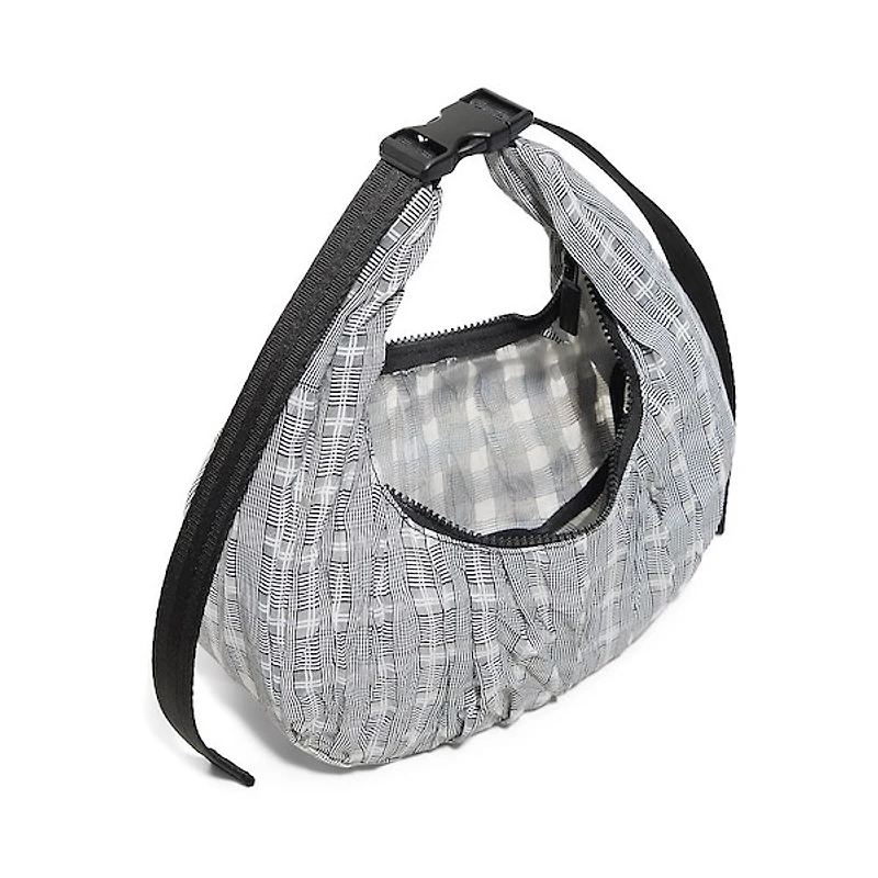 Hunter Mini Lune Ruched Shoulder Bag - Black / White Pattern