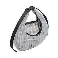 Hunter Mini Lune Ruched Shoulder Bag - Black / White Pattern