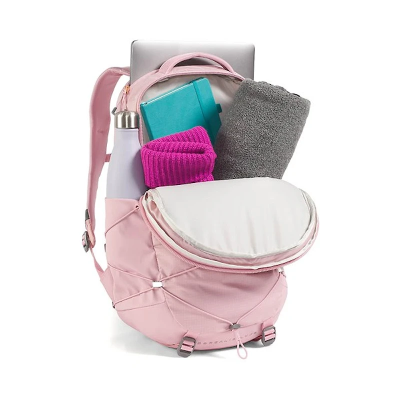 Womens The North Face Borealis Luxe Backpack - Metal Pink / Burnt Coral Metallic