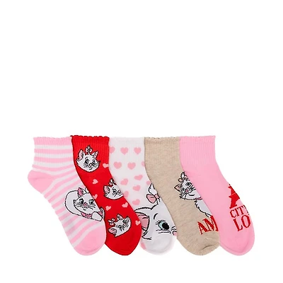 Disney Aristocats Heart Quarter Socks 5-Pack - Little Kid - Multicolor