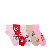 Disney Aristocats Heart Quarter Socks 5-Pack - Little Kid - Multicolor