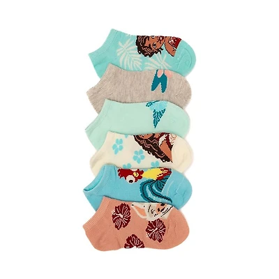 Disney Moana 2 Low Cut Socks 6-Pack - Little Kid - Multicolor