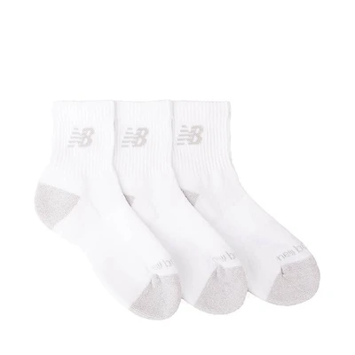 New Balance Cushion Quarter Socks 3 Pack - Little Kid - White