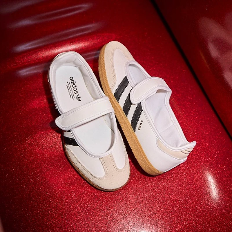 adidas Samba Jane Athletic Shoe - Little Kid Cloud White / Core Black Gum