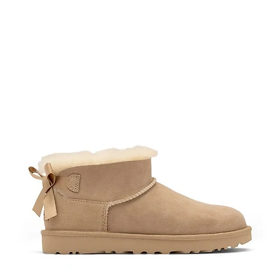 Womens UGG® Ultra Mini Bailey Bow Boot - Sand