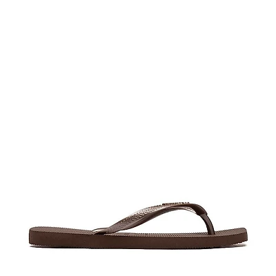 Womens Havaianas Slim Square Flip-Flop - Dark Brown