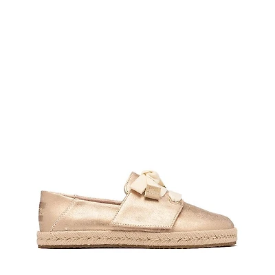 TOMS Carolina Lace-Up Espadrille - Little Kid / Big Seashell Metallic