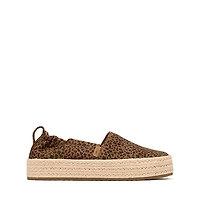 TOMS Valencia Platform Espadrille - Little Kid / Big Toffee Leopard Print