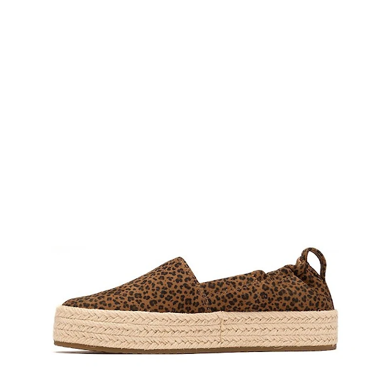 TOMS Valencia Platform Espadrille - Little Kid / Big Toffee Leopard Print