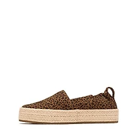 TOMS Valencia Platform Espadrille - Little Kid / Big Toffee Leopard Print