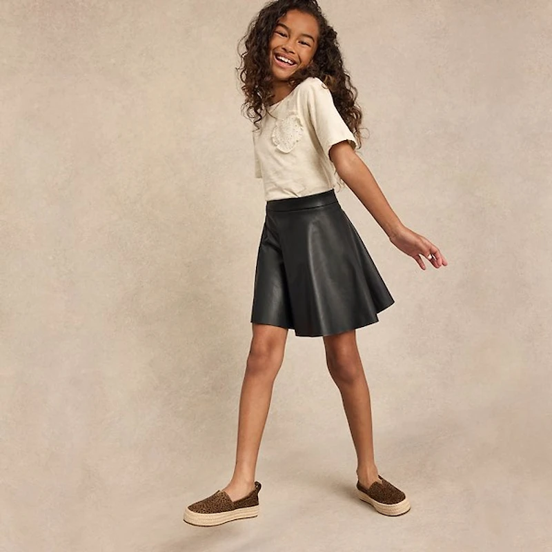 TOMS Valencia Platform Espadrille - Little Kid / Big Toffee Leopard Print