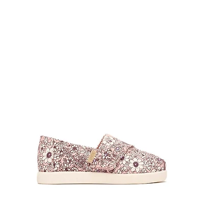 TOMS Alpargata Classic Shoe - Baby / Toddler / Little Kid - Pink Quartz Floral