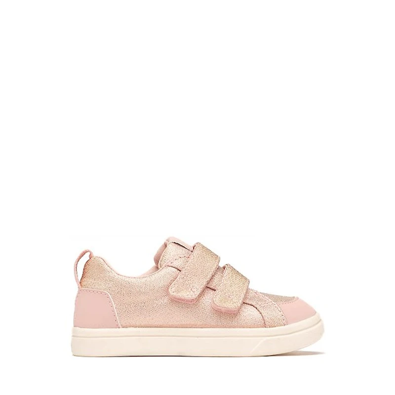 TOMS Cruz Double Strap Sneaker - Baby / Toddler / Little Kid - Pink Quartz Iridescent
