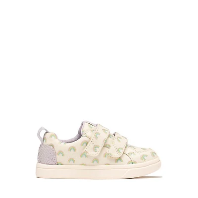 TOMS Cruz Double Strap Sneaker - Baby / Toddler / Little Kid - Egret Foil Rainbows