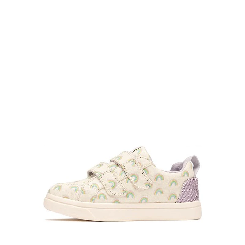 TOMS Cruz Double Strap Sneaker - Baby / Toddler Little Kid Egret Foil Rainbows