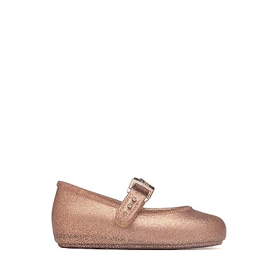 Mini Melissa Soft Ballerina Casual Shoe - Toddler / Little Kid Glitter Pink