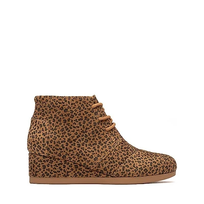TOMS Desert Wedge Plus Boot - Little Kid / Big Toffee Micro Leopard
