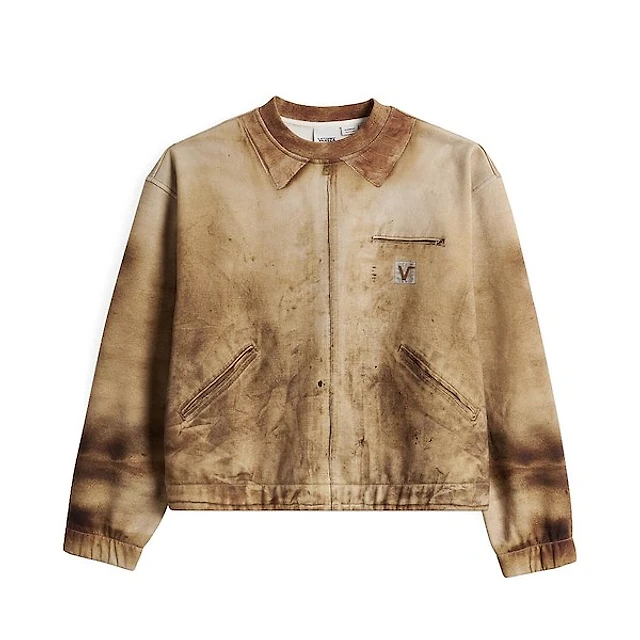 VANSZA Workwear Trompe L'Oeil Crew Neck Fleece - Brown