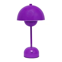 Purple Metal Mushroom Cordless Touch Lamp
