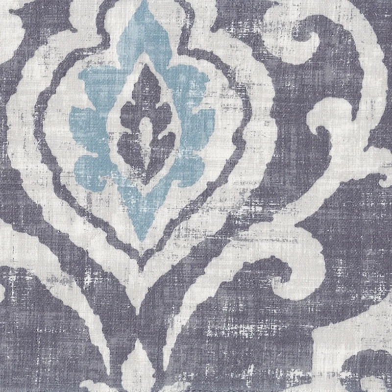 Slate Blue Ikat Storage Ottoman