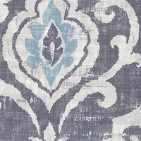 Slate Blue Ikat Storage Ottoman