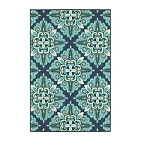 Floral Medallion Jenn Outdoor Rug, 5x7