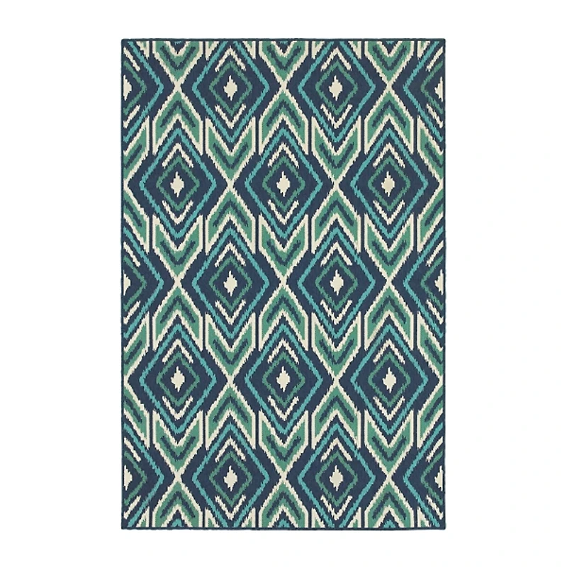Ikat Diamonds Jenn Outdoor Rug, 6x9