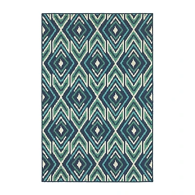 Ikat Diamonds Jenn Outdoor Rug, 6x9