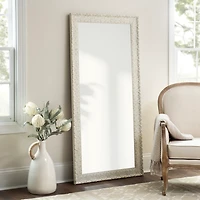 Ornate Distressed Cream Leaner Mirror