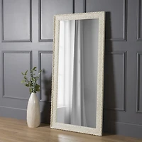 Ornate Distressed Cream Leaner Mirror