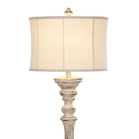 Distressed Cream Spindle Floor Lamp