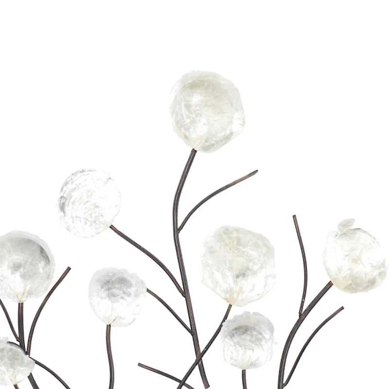 Metal Peony Shell Wall Plaque