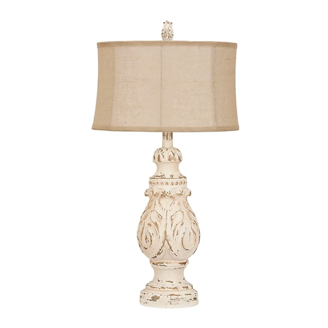 Caroline Distressed Cream Table Lamp