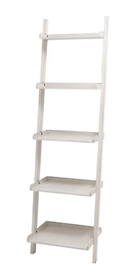 White Wooden Leaning Shelf