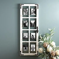 Distressed Wood and Metal Windowpane Collage Frame