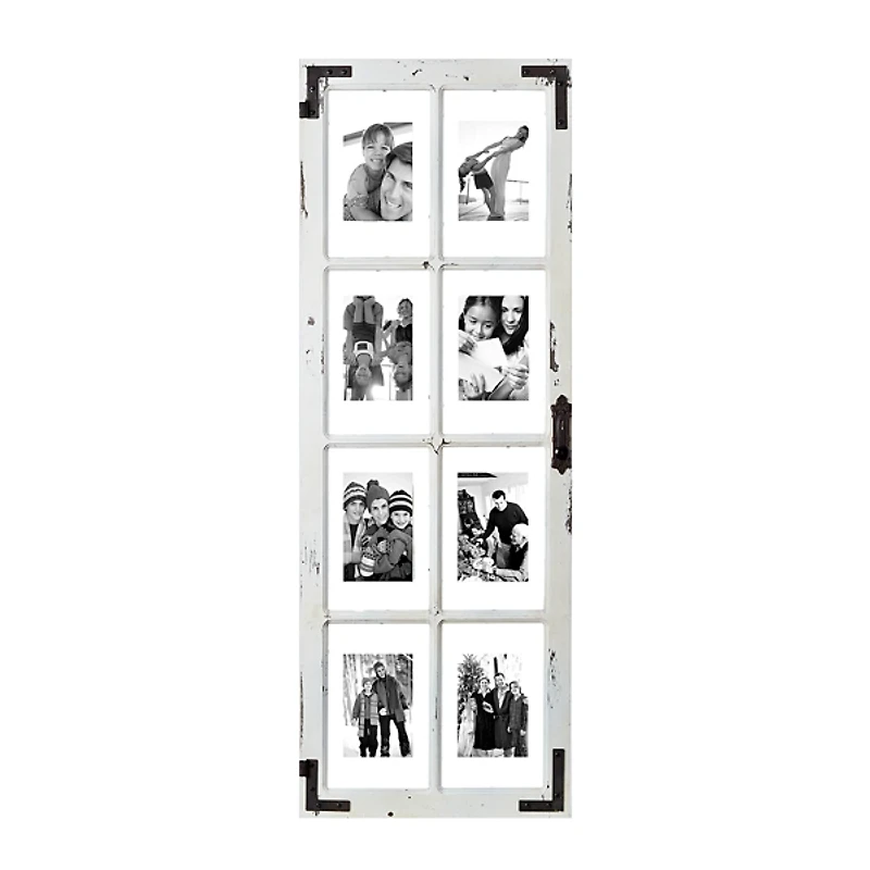 Distressed Wood and Metal Windowpane Collage Frame