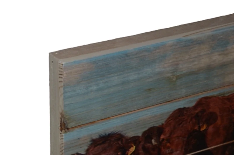 Cow Herd Wood Panel Art Print