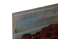 Cow Herd Wood Panel Art Print