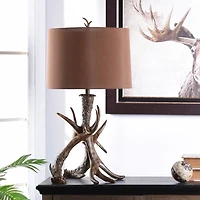 Brown Faux Antler Table Lamp