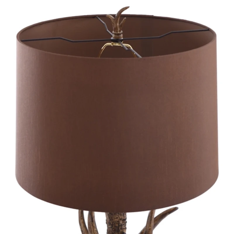 Brown Faux Antler Table Lamp