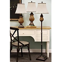 Toffee Twist Floor and Table Lamps, Set of 3