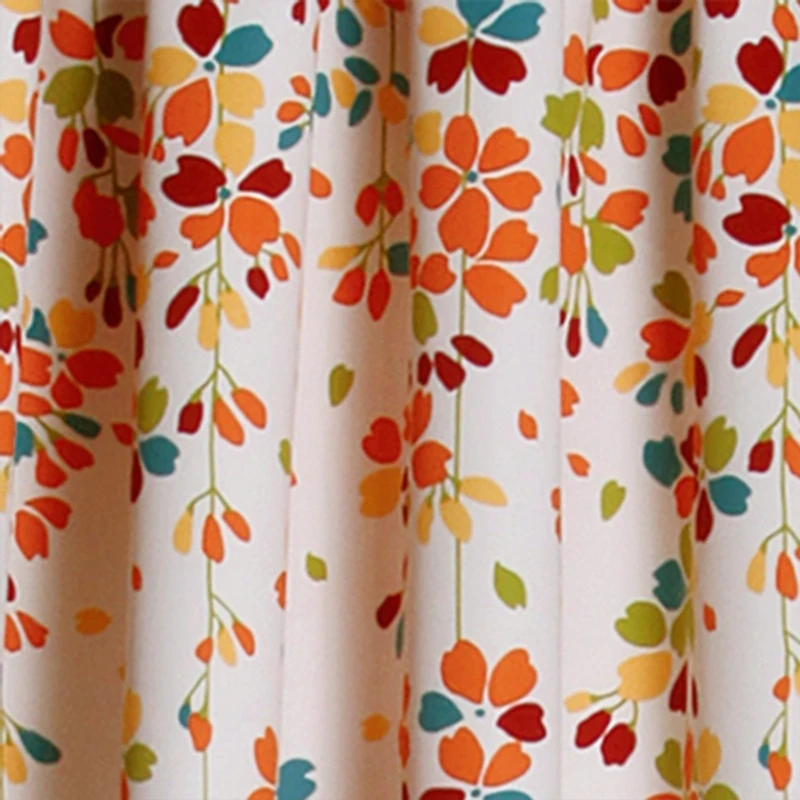 Tangerine Flowers Curtain Panel Set, 84 in.