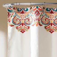 Turquoise and Tangerine Clara Shower Curtain