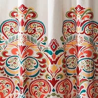 Turquoise and Tangerine Clara Shower Curtain