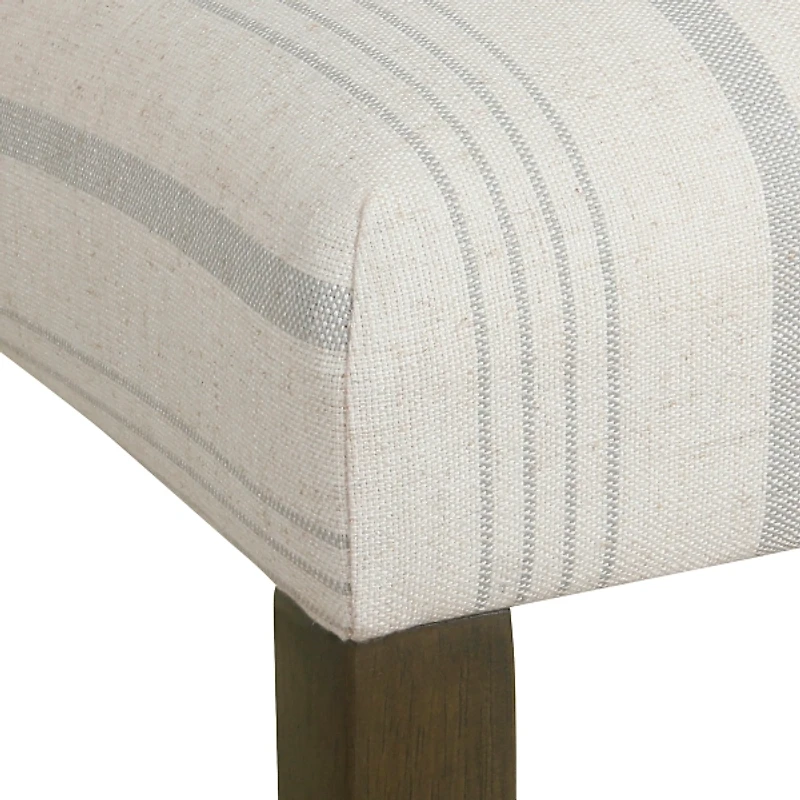 Dove Gray Stripe Parsons Chairs, Set of 2