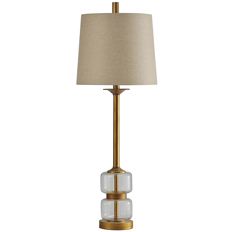 Deep Gold Glass Orb Buffet Lamp