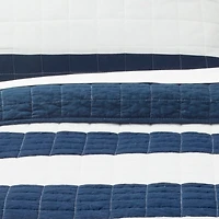 Navy Stripe 3-pc. Full/Queen Quilt Set