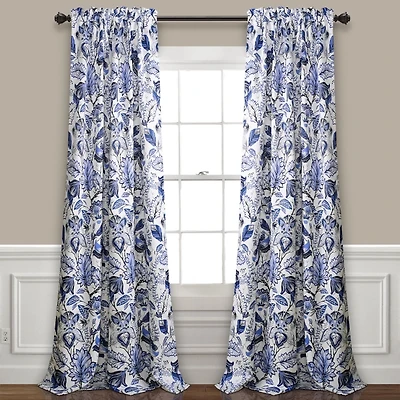 Blue Cynthia Curtain Panel Set, 84 in.