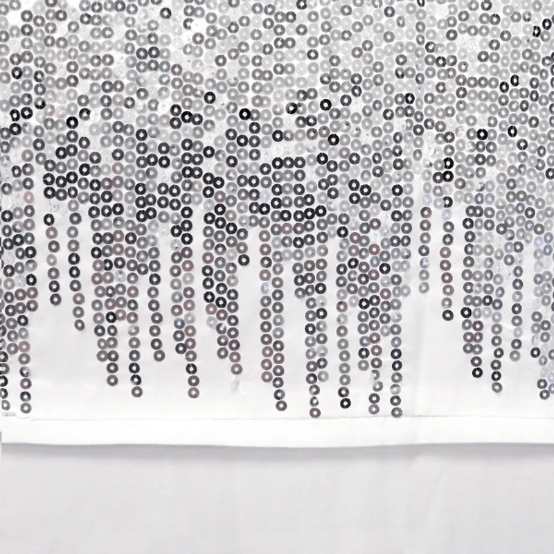 Silver Shimmer Sequins Shower Curtain